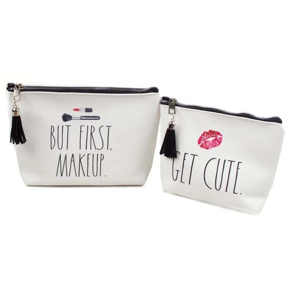 RAE DUNN Cosmetic Bags But First Make Up Get Cute